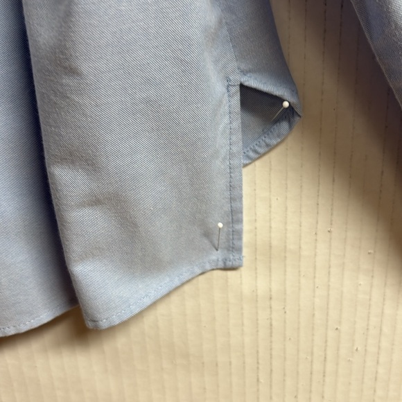 Modern Works Ladies Blue Button Up Shirt/Hidden Buttons Long Sleeves Size M - Picture 9 of 16